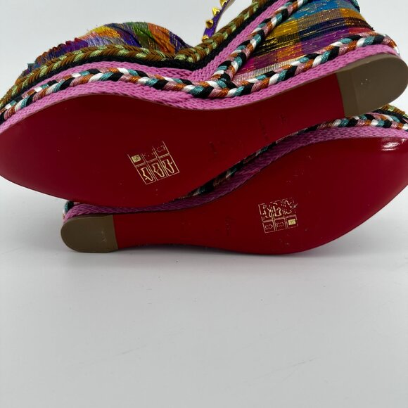 Louboutin Spike Accent Printed Espadrilles - Size 39 - Picture 8 of 8
